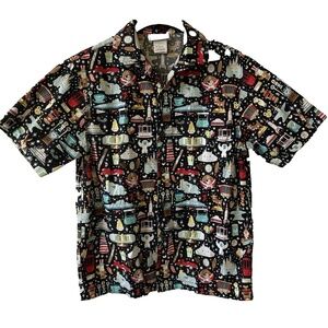 Disney Jerrod Maruyama "Kingdom of Cute" Button Up Camp Shirt Splash Mountain